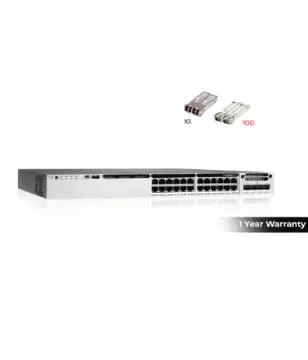 Cisco Catalyst WS-C3850-24P POE+ UPLINK 10G WITH 2GBIC 1G & 2 GBIC 10G
