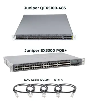 Juniper QFX5100-48S     🔹 Juniper EX3300 POE+