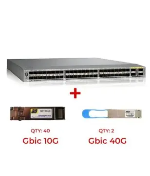 CISCO NEXUS 3064X 48Port SFP+ and 4Port QSFP+ With 42 Gbic