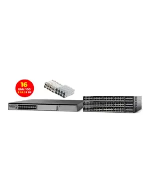 Cisco WS-C4500X-16SFP+ Layer3 Switch With 16Gbic 10G (8Gibic Single Mode +8Gibic Multi Mode ) & 3Switches Cisco 3650 48P 1G POE+ Uplink 1G