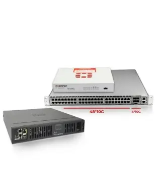 Arista 7050T-52 48 Port 10G Rj45 & 4 Port SFP+ 10G & Cisco Router 4331 & FORTINET FortiGate 50E