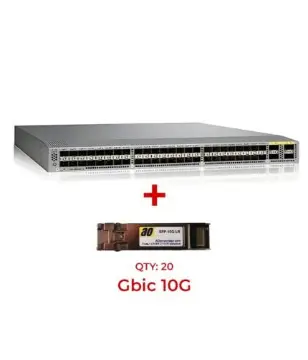 CISCO NEXUS 3064X 48Port SFP+ and 4Port QSFP+ With 20 Gbic