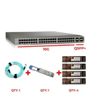 CISCO NEXUS 3064-T & QSFP+ 40G & MPO to MPO Fiber Cable 40G & GBIC SFP+ 10G MM
